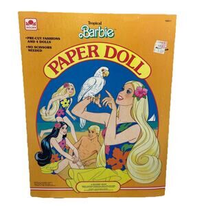 Tropical Barbie Paper Doll Book Uncut Complete 1986 Golden 1523